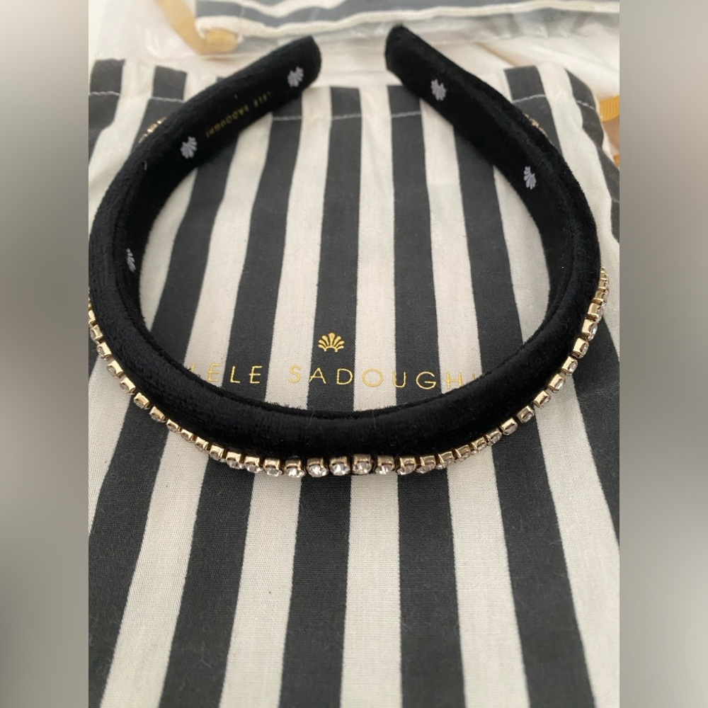 Lele Sadoughi black and crystal headband